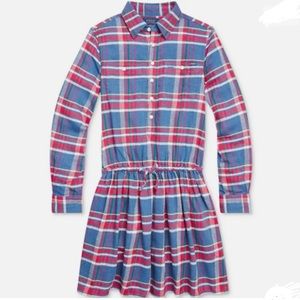 Polo Ralph Lauren Big Girls Plaid Cotton Twill Dress Size 14 (BNWT)